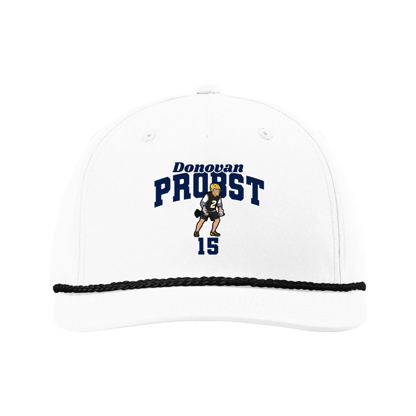 Five-Panel Classic Rope Cap — Signature Arch in White