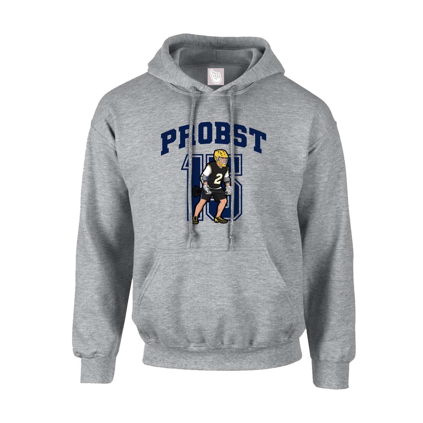 Youth Hoodie — Number in Grey