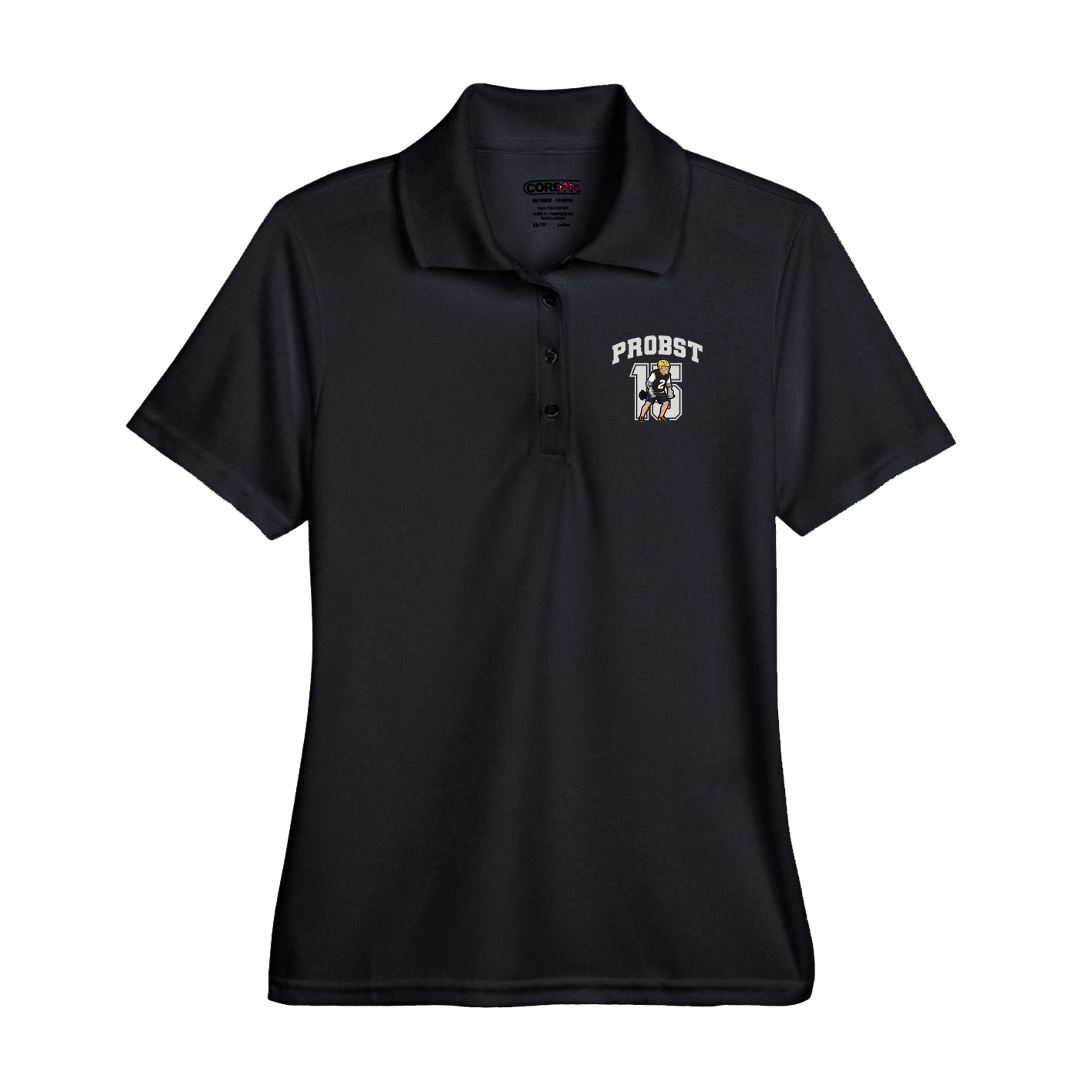Performance Polo — Number in Black