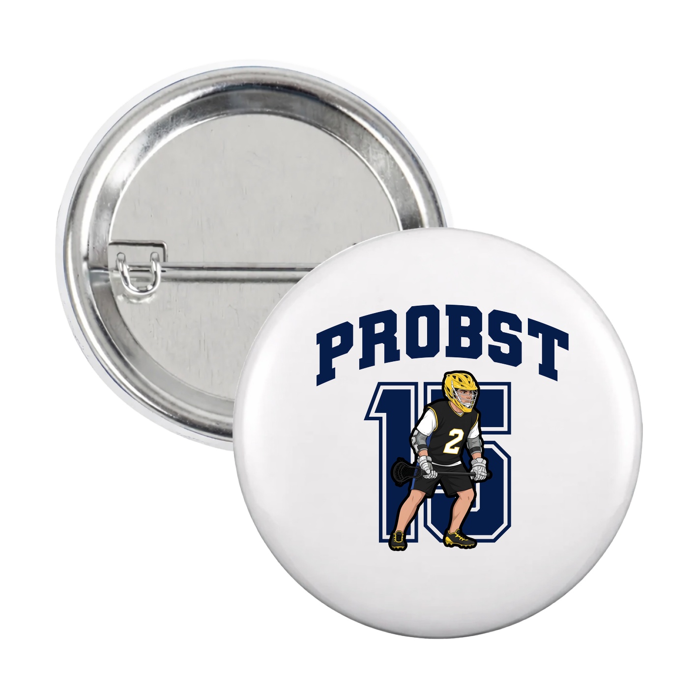 Game Day Button — Number in White