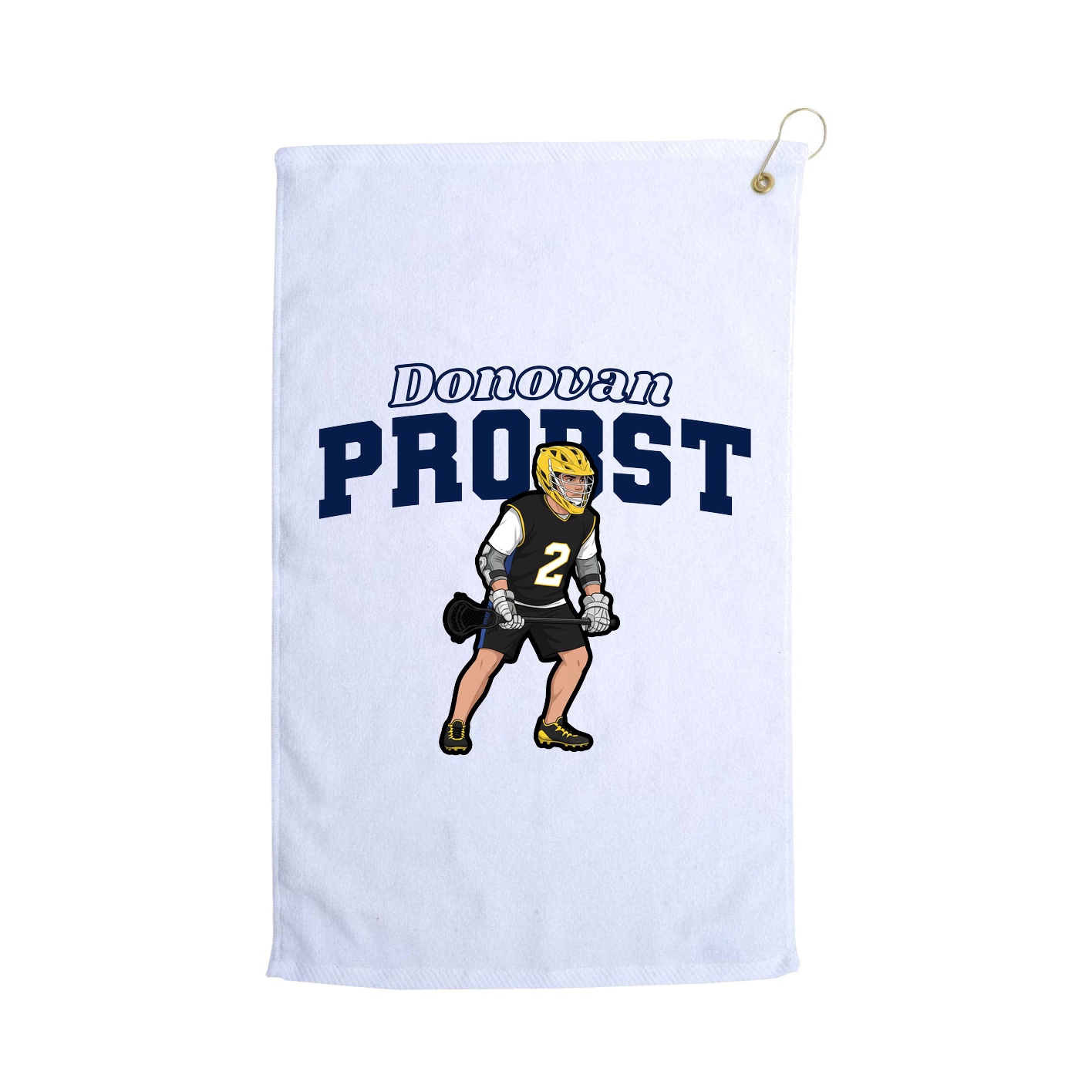 Golf Towel — Name Arch in White