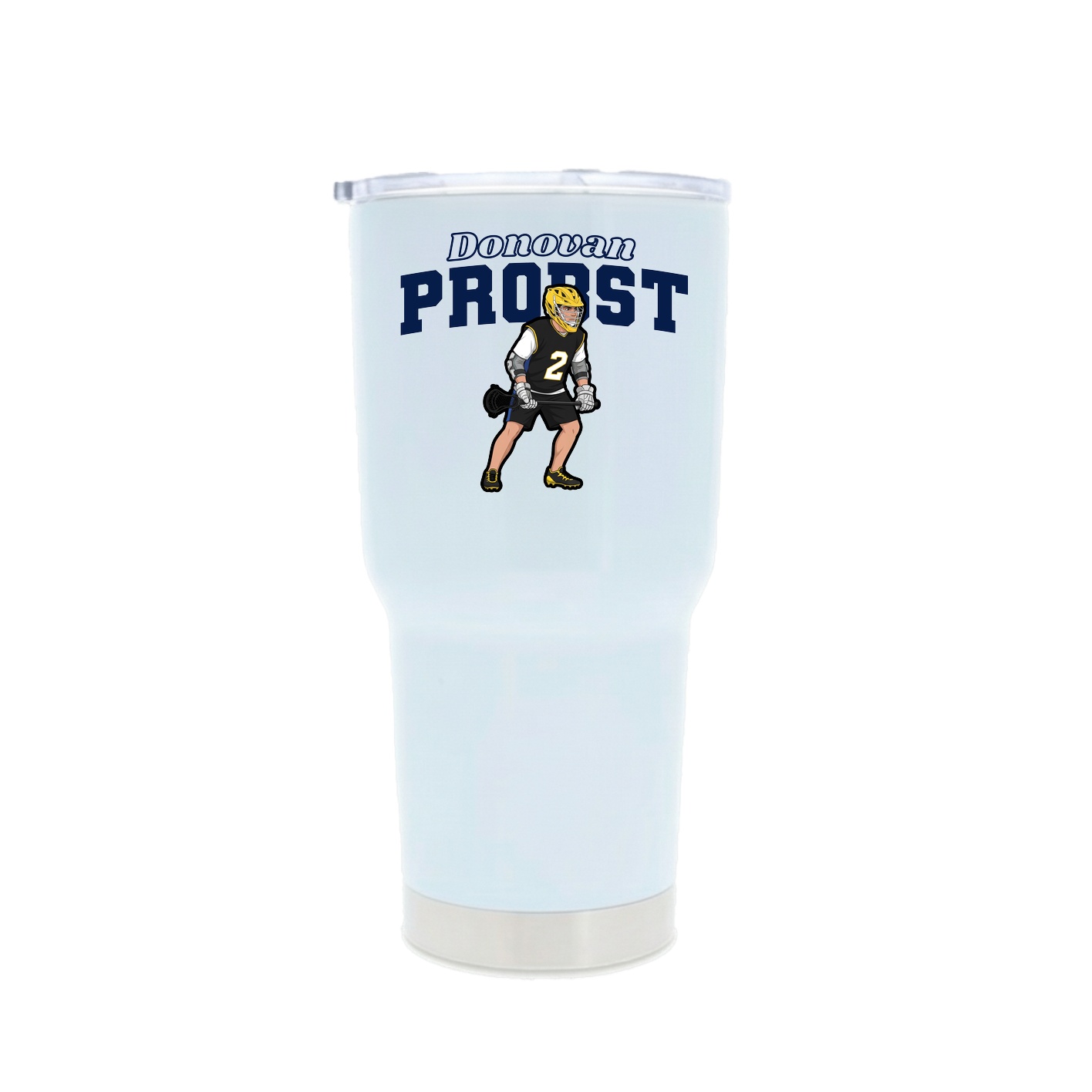 30oz Stainless Steel Tumbler — Name Arch in White