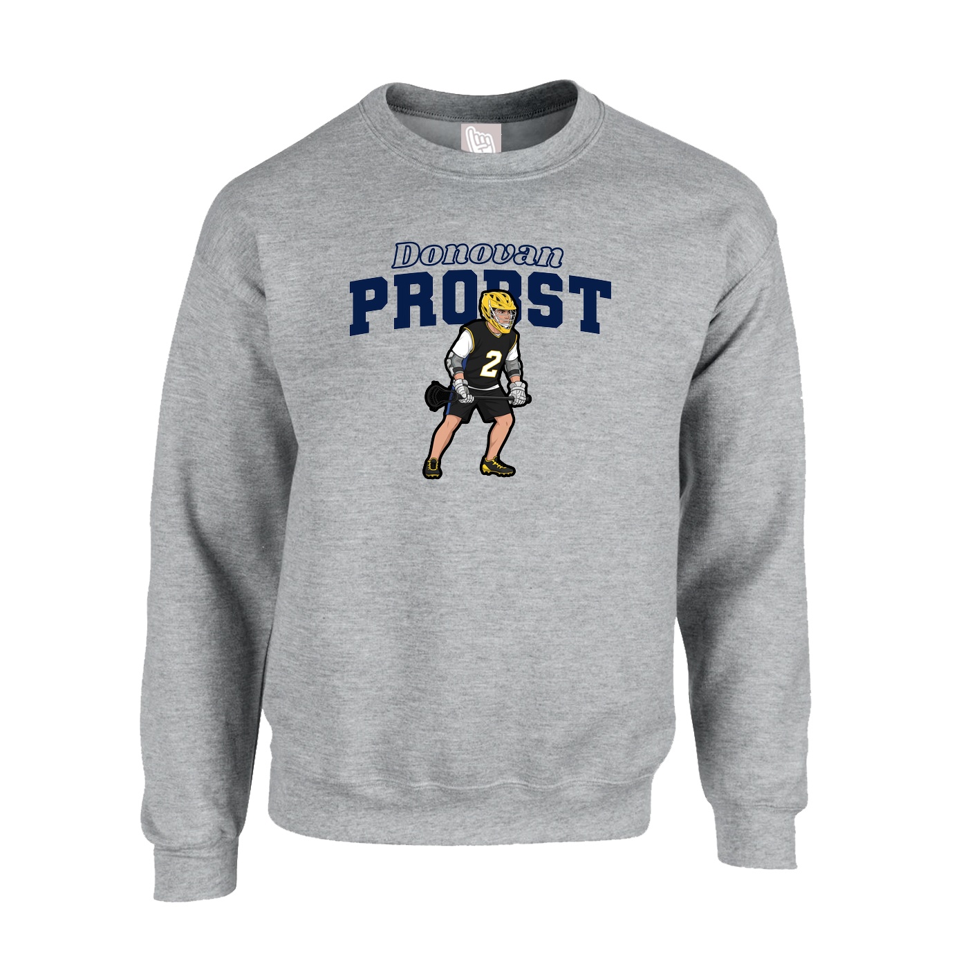 Fleece Crew — Name Arch in Grey