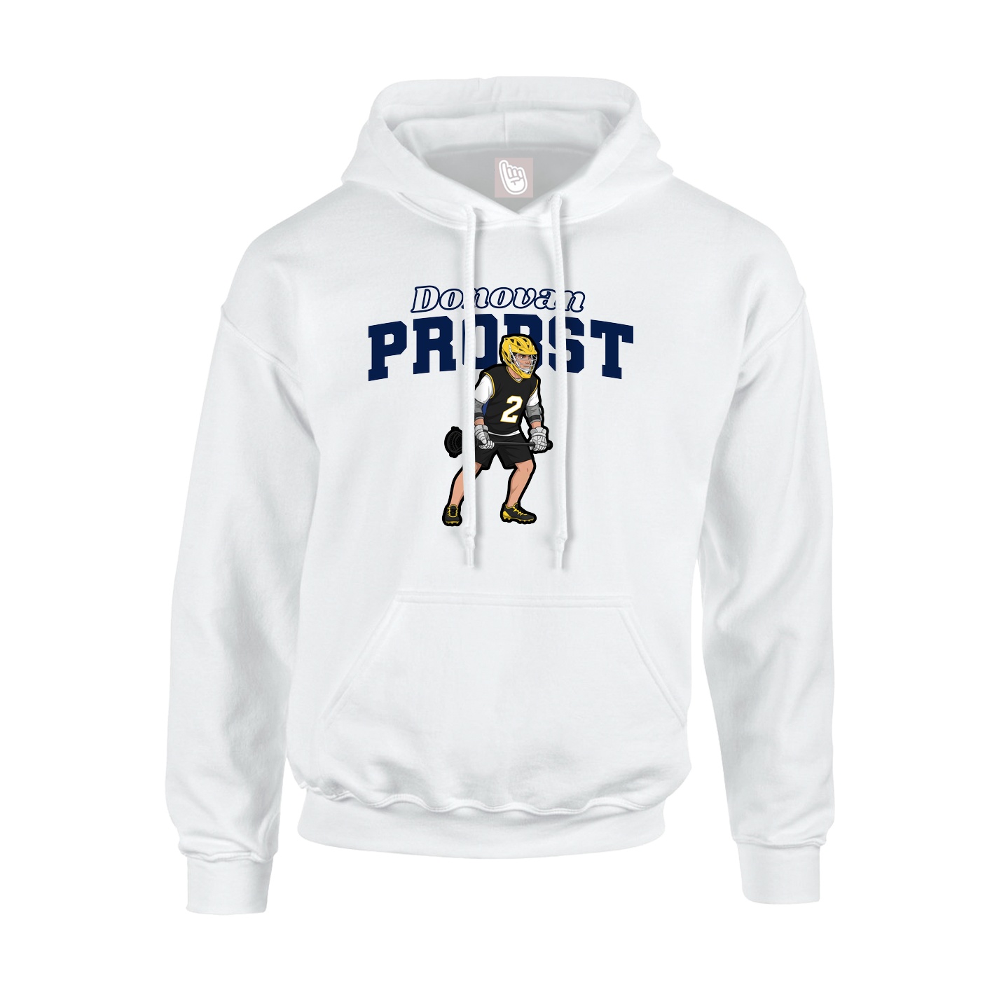 Youth Hoodie — Name Arch in White