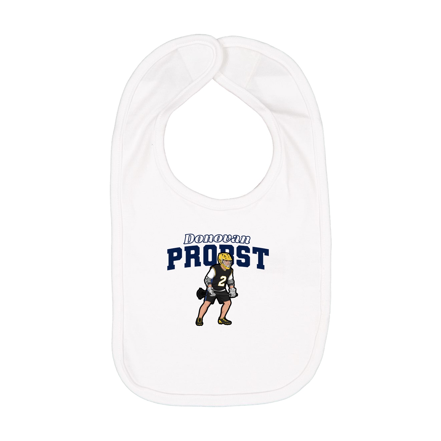 Infant Bib — Name Arch in White