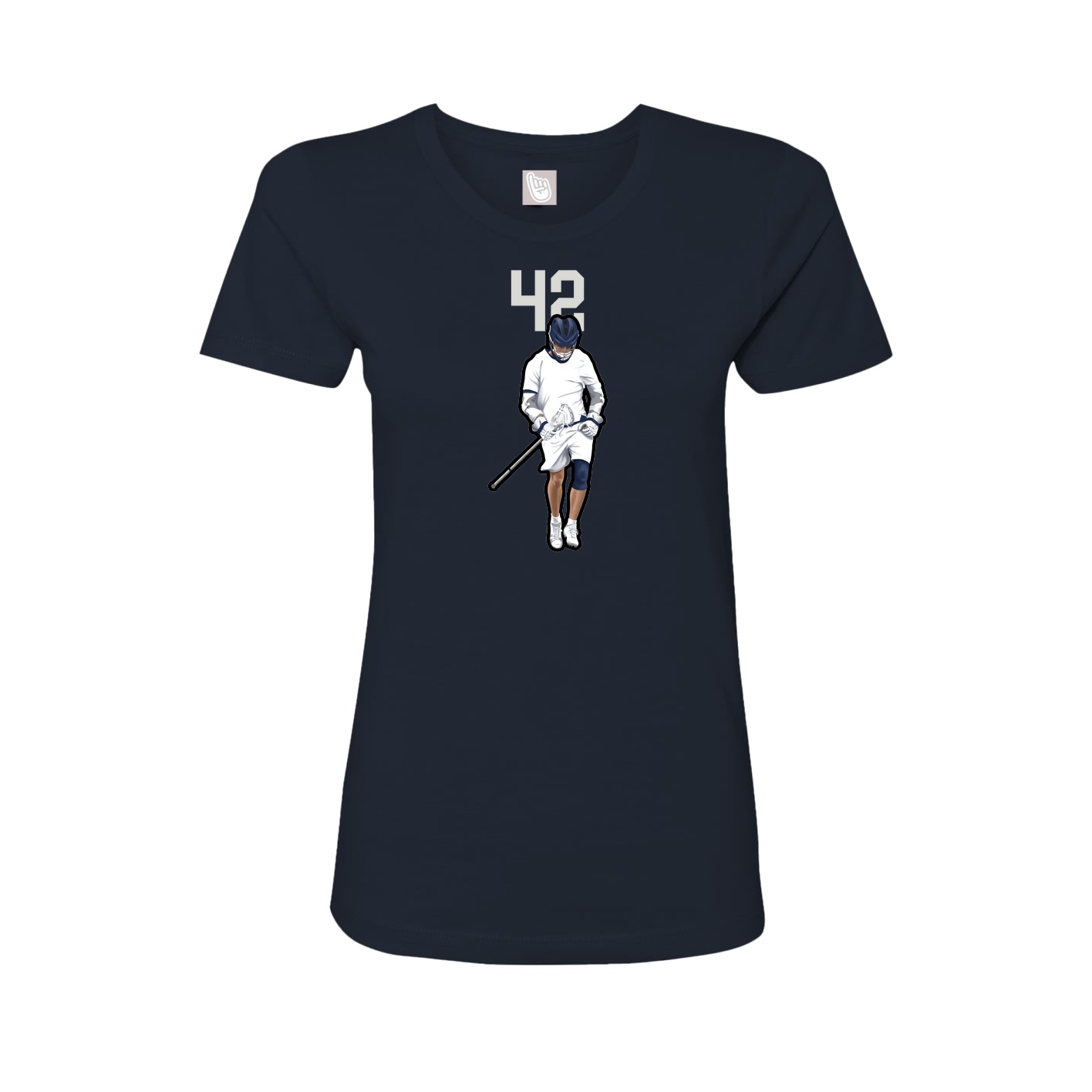 Fitted Women's Tee — Number Top in Navy