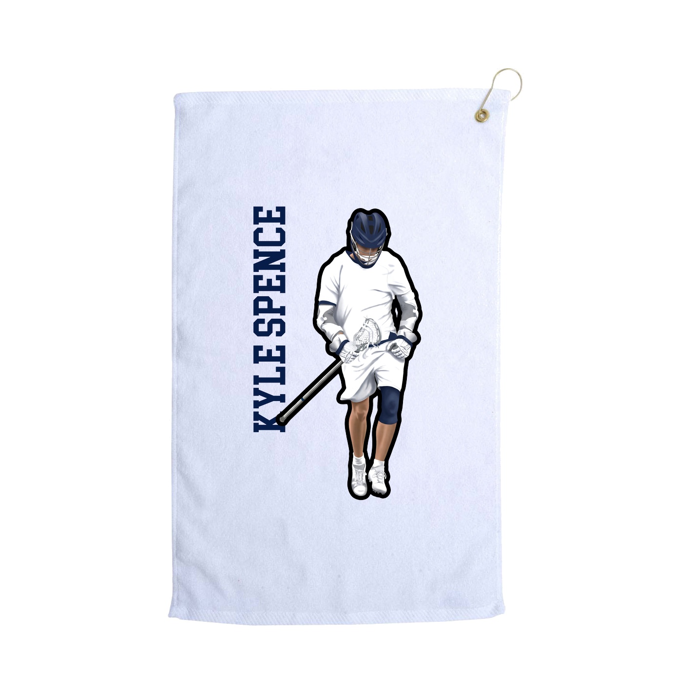 Golf Towel — Name Vertical in White