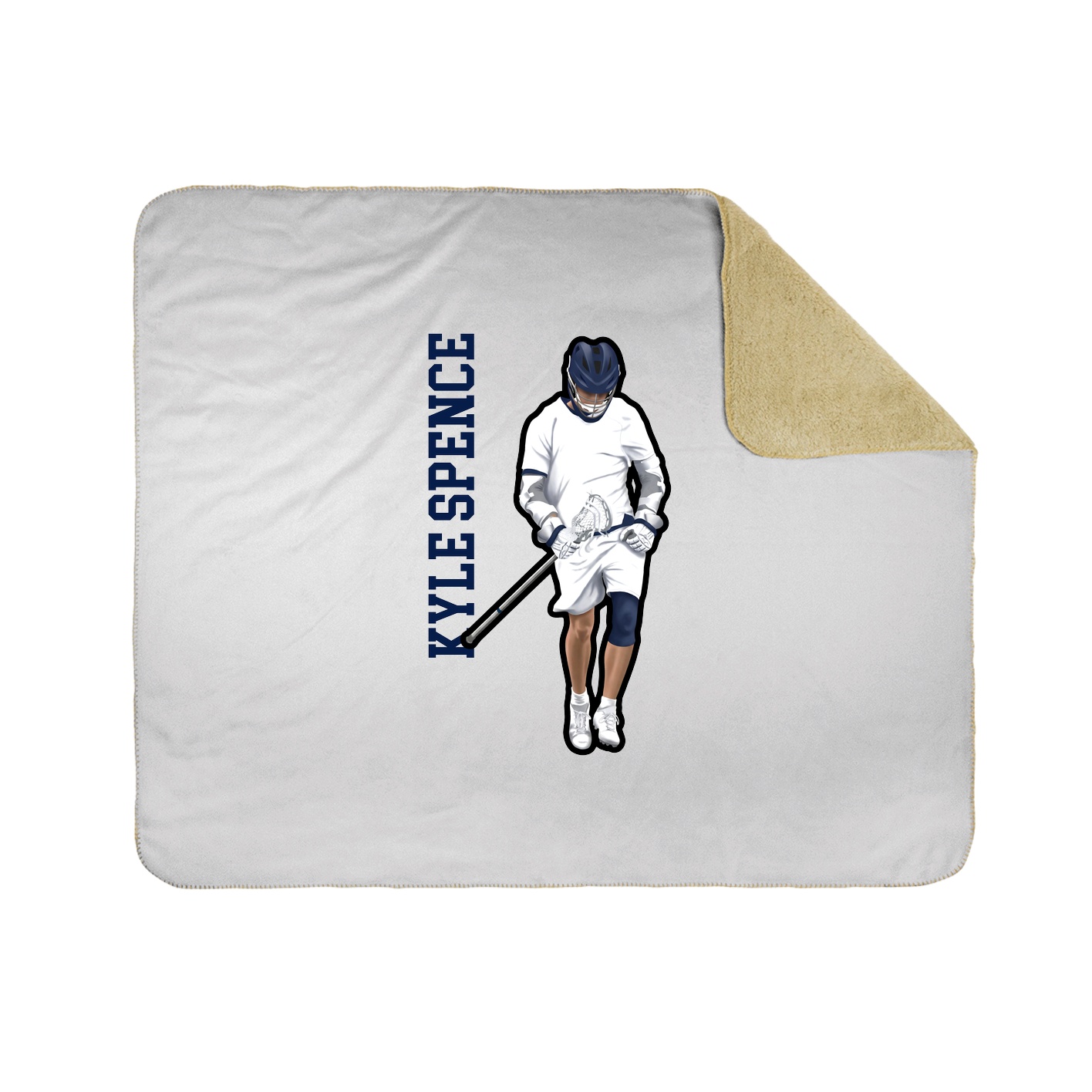 Throw Blanket — Name Vertical in White