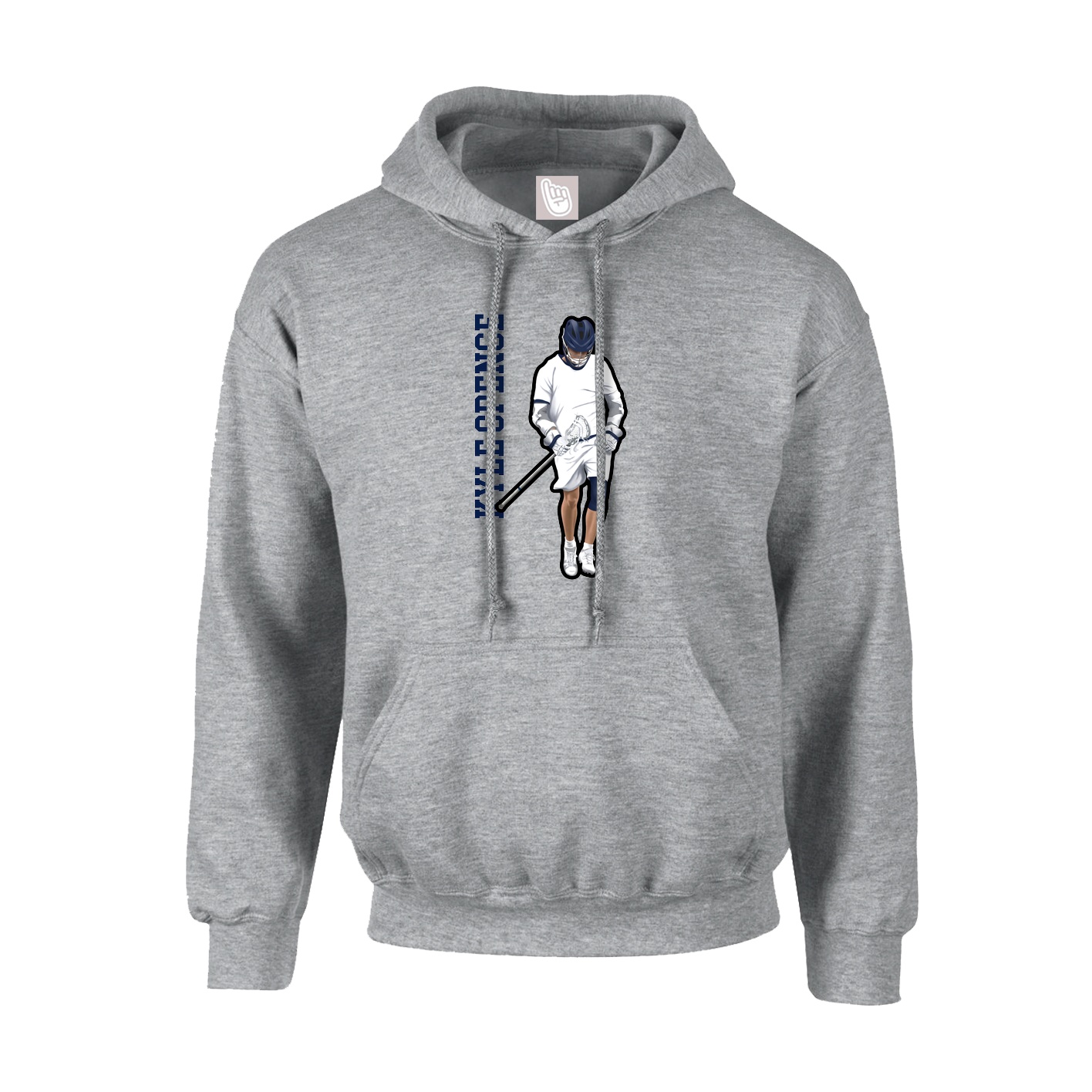 Youth Hoodie — Name Vertical in Grey