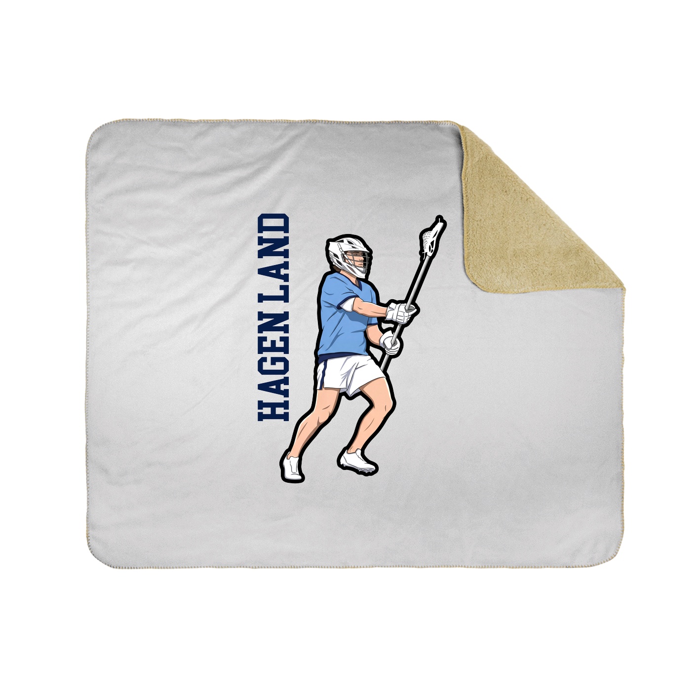 Throw Blanket — Name Vertical in White
