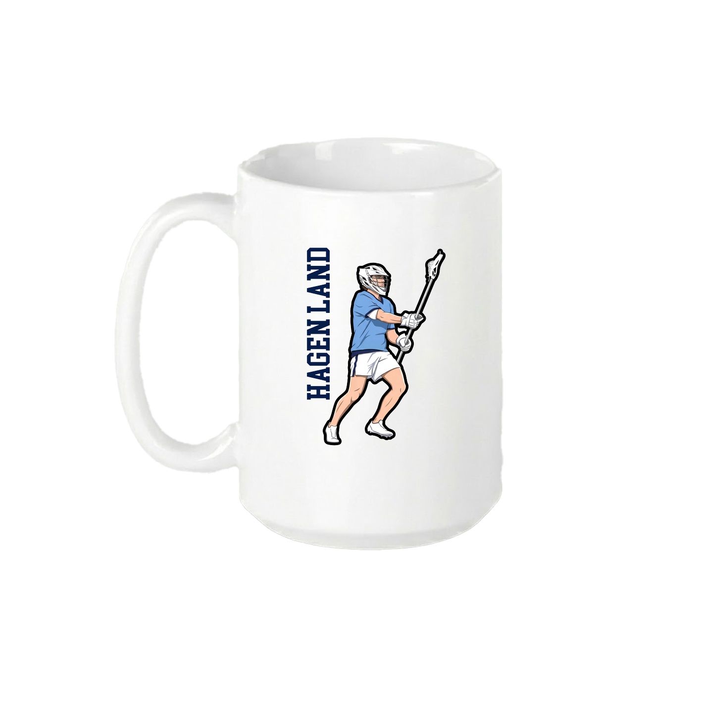 15oz Coffee Mug — Name Vertical in White