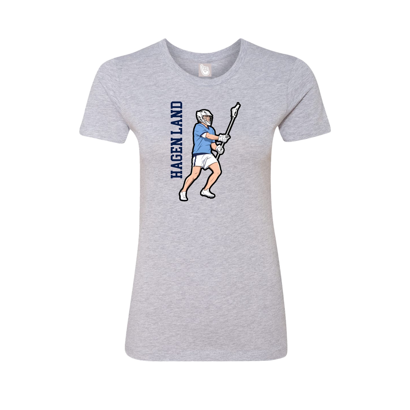 Fitted Women's Tee — Name Vertical in Grey