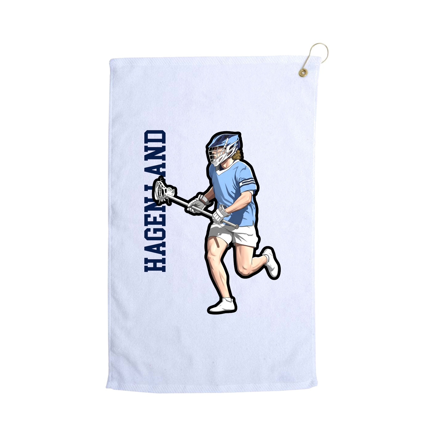 Golf Towel — Name Vertical in White