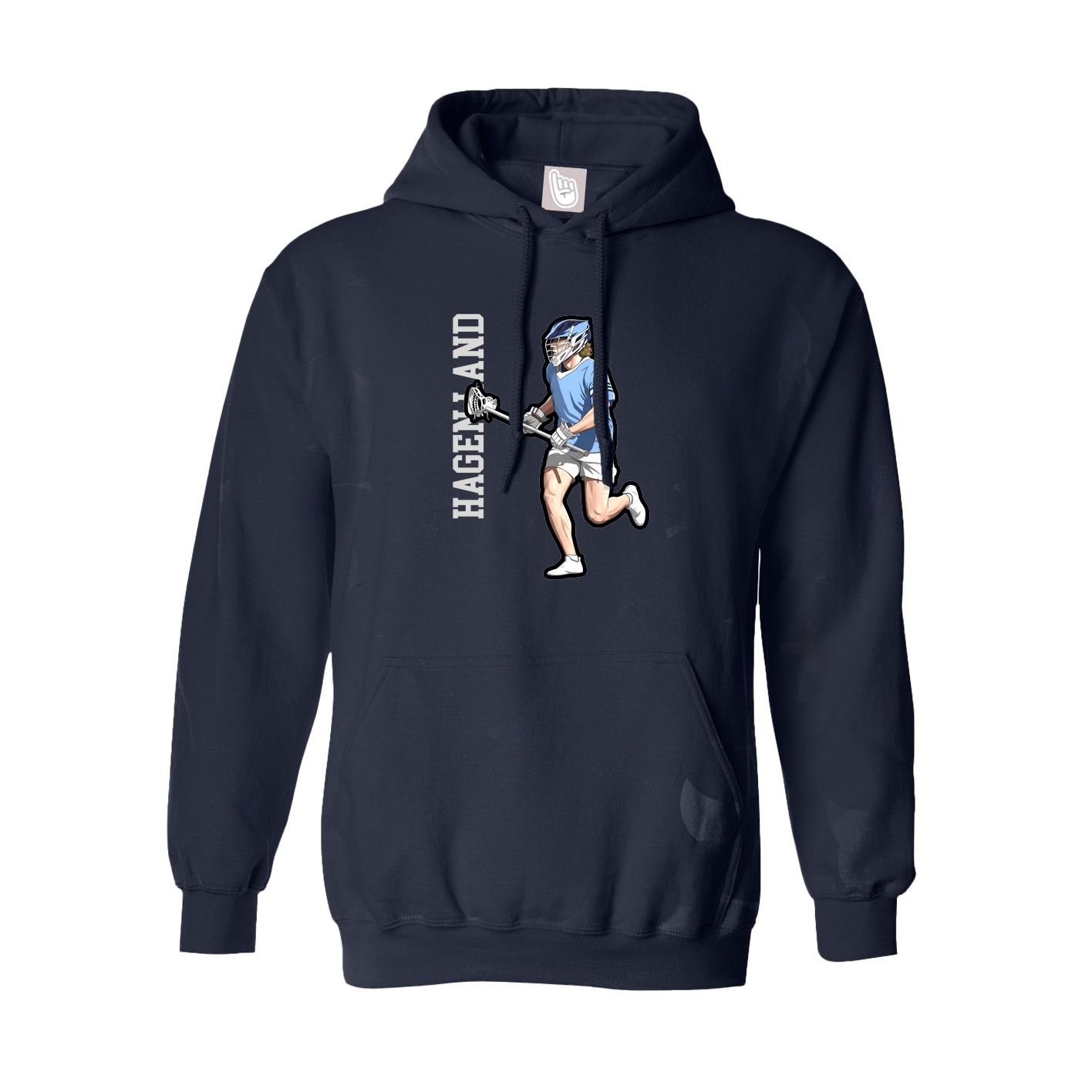 Hoodie — Name Vertical in Navy