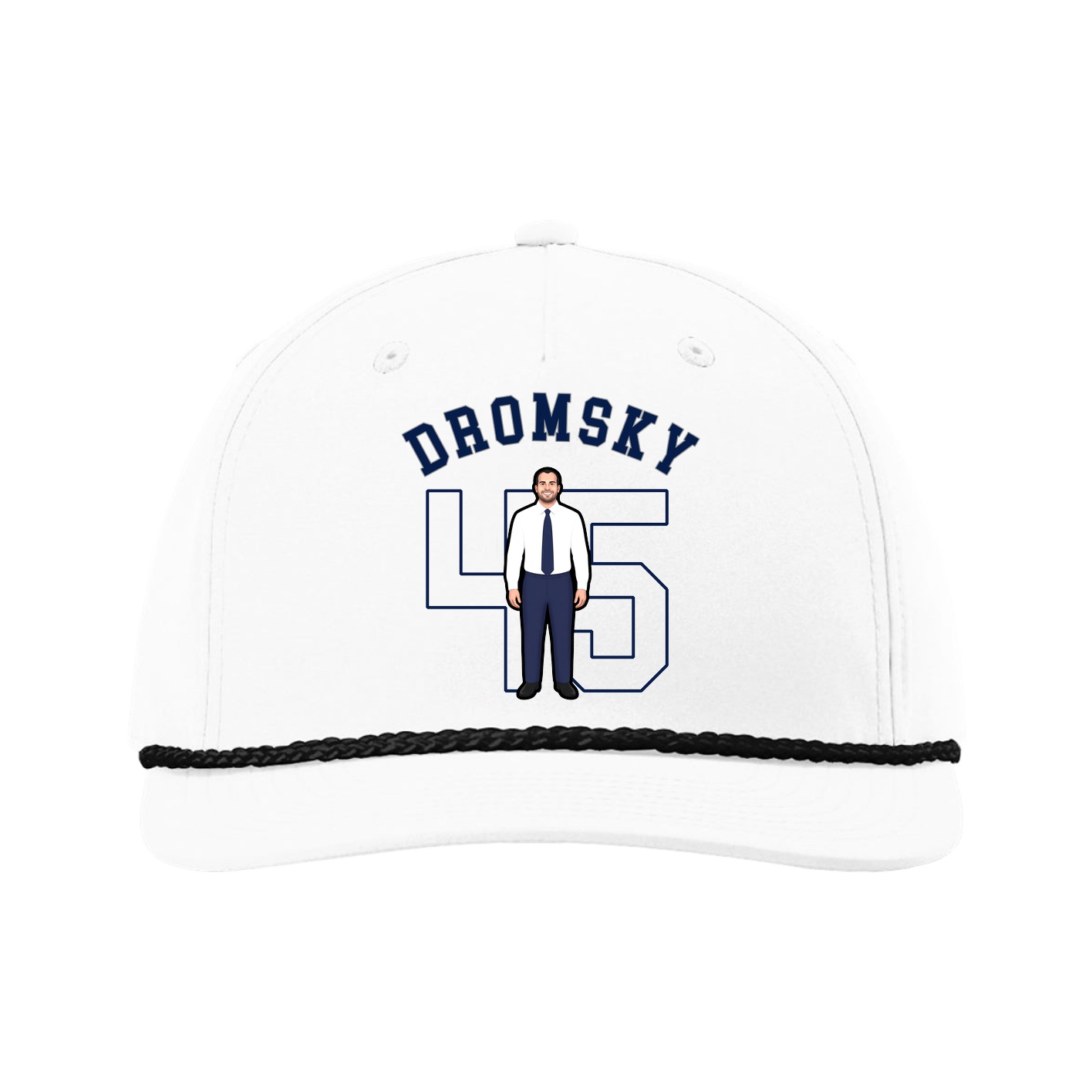 Five-Panel Classic Rope Cap — Shirsey Arch in White