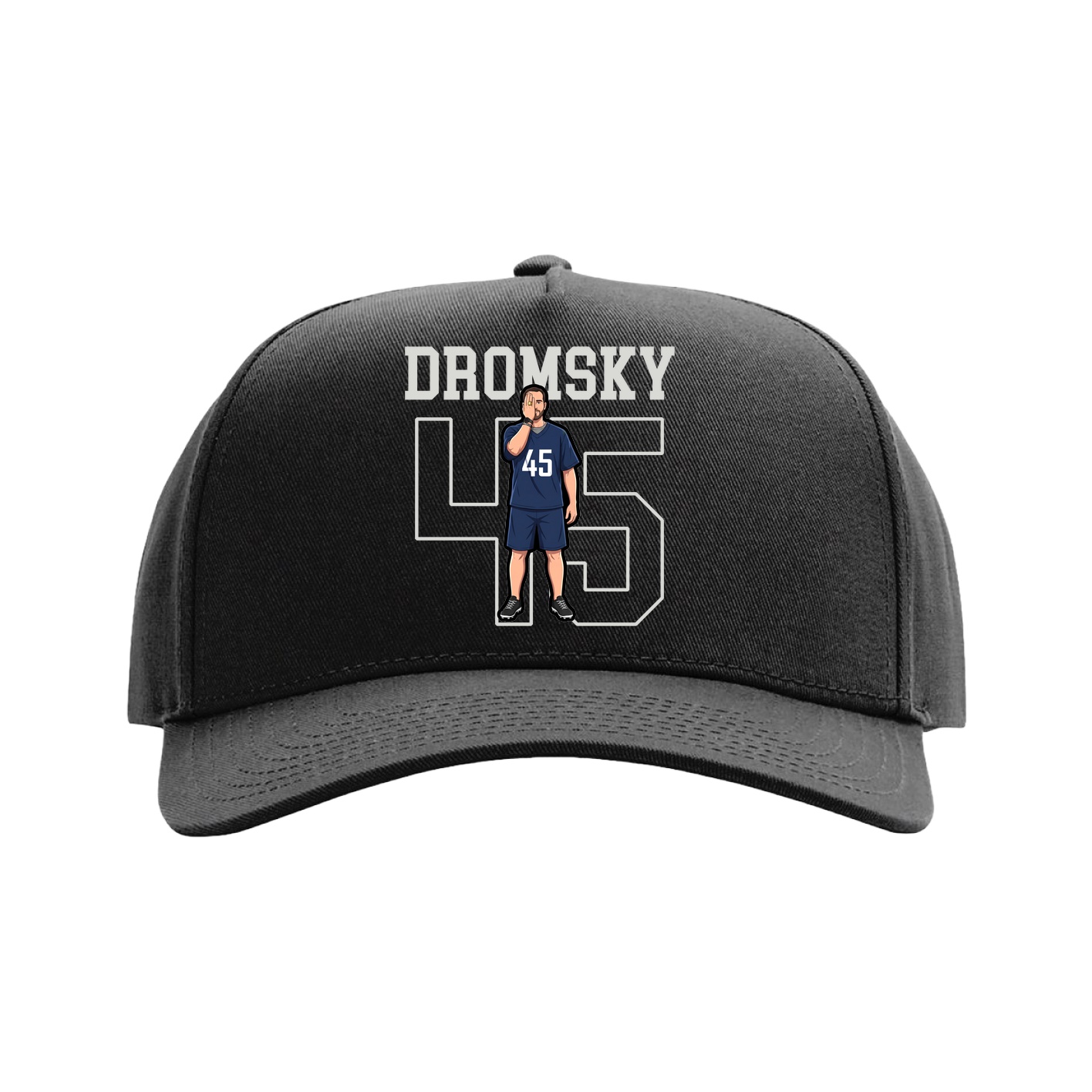 Full Fabric Five-Panel Champ Cap — Shirsey in Black