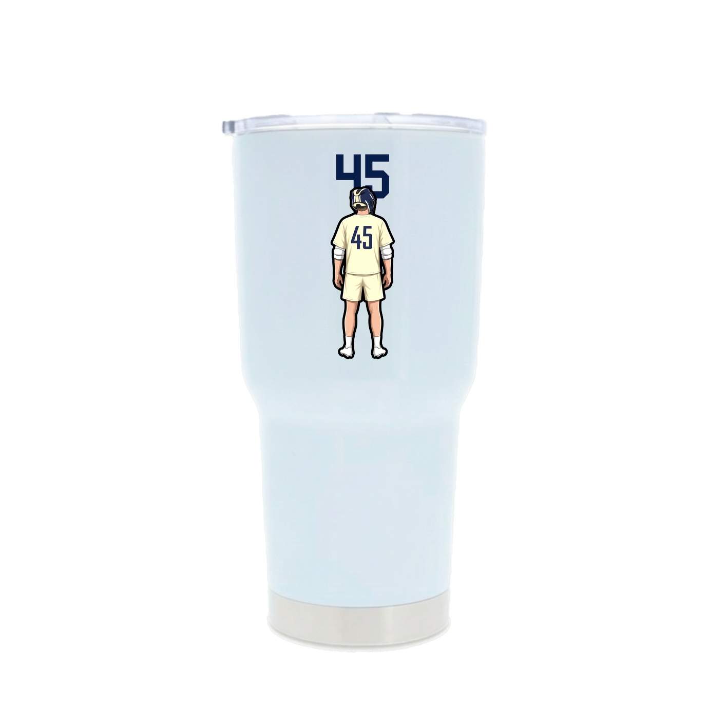 30oz Stainless Steel Tumbler — Number Top in White