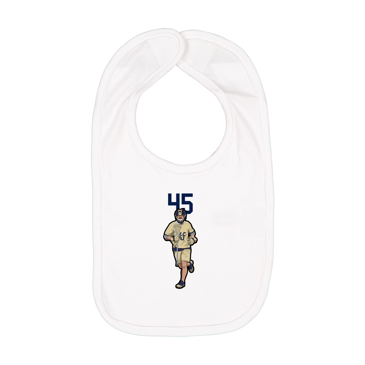 Infant Bib — Number Top in White