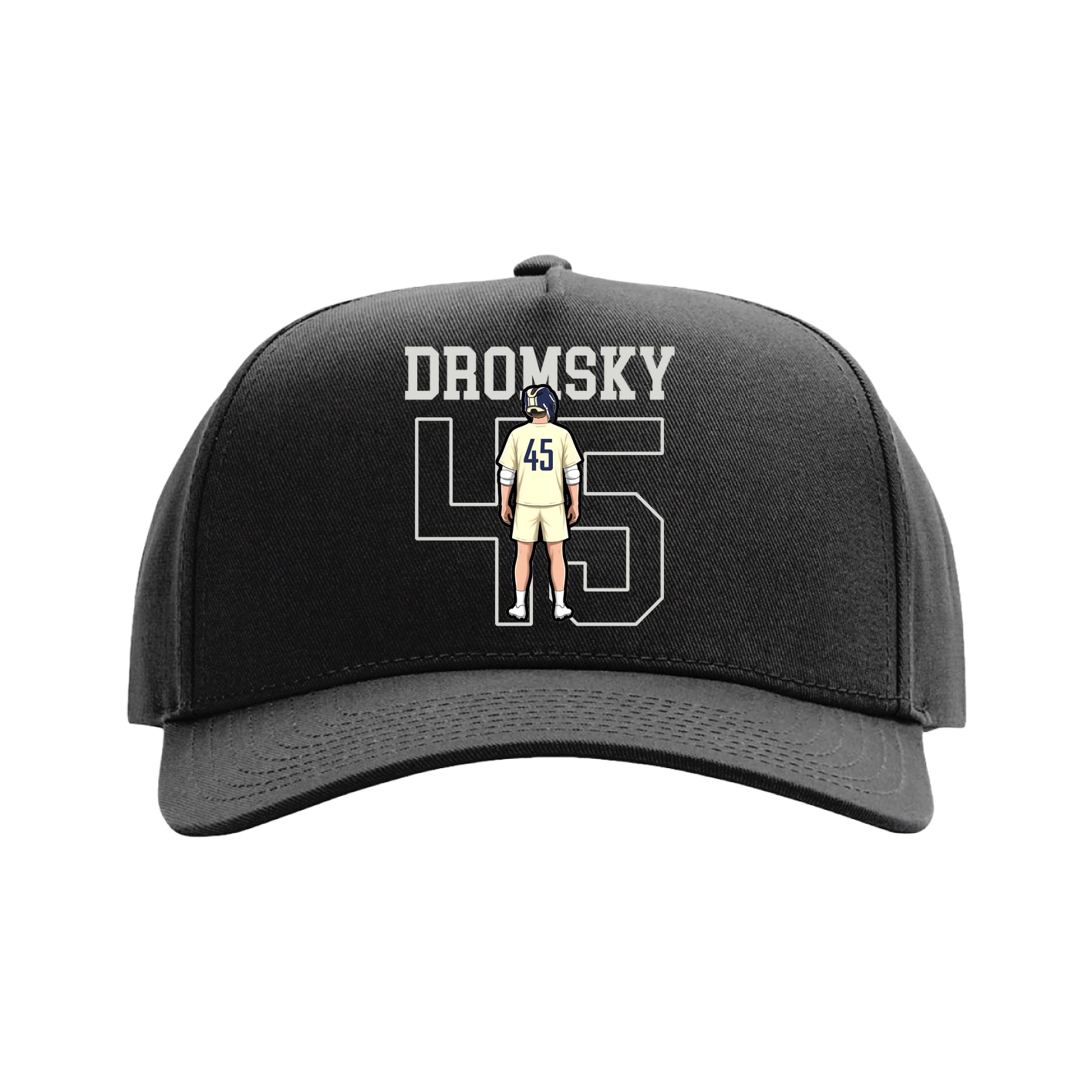 Full Fabric Five-Panel Champ Cap — Shirsey in Black