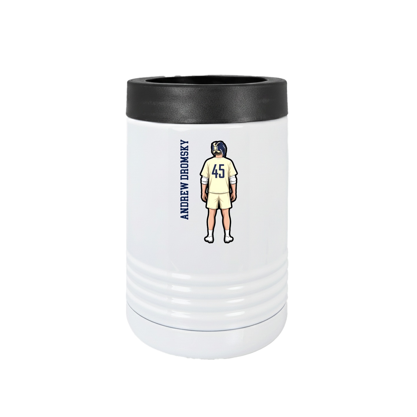 Beverage Holder — Name Vertical in White