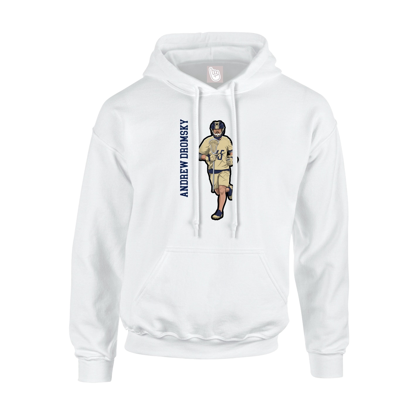Hoodie — Name Vertical in White