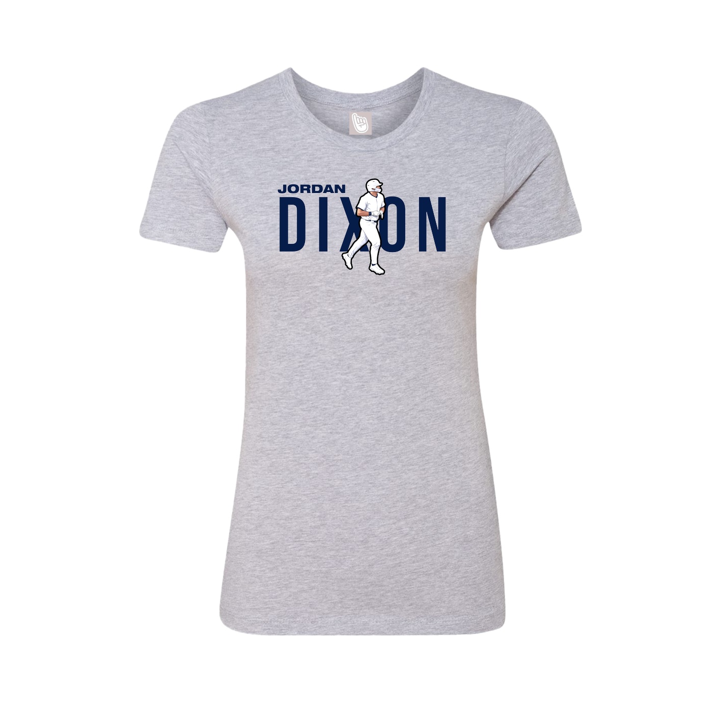 Fitted Women's Tee — Player Name in Grey