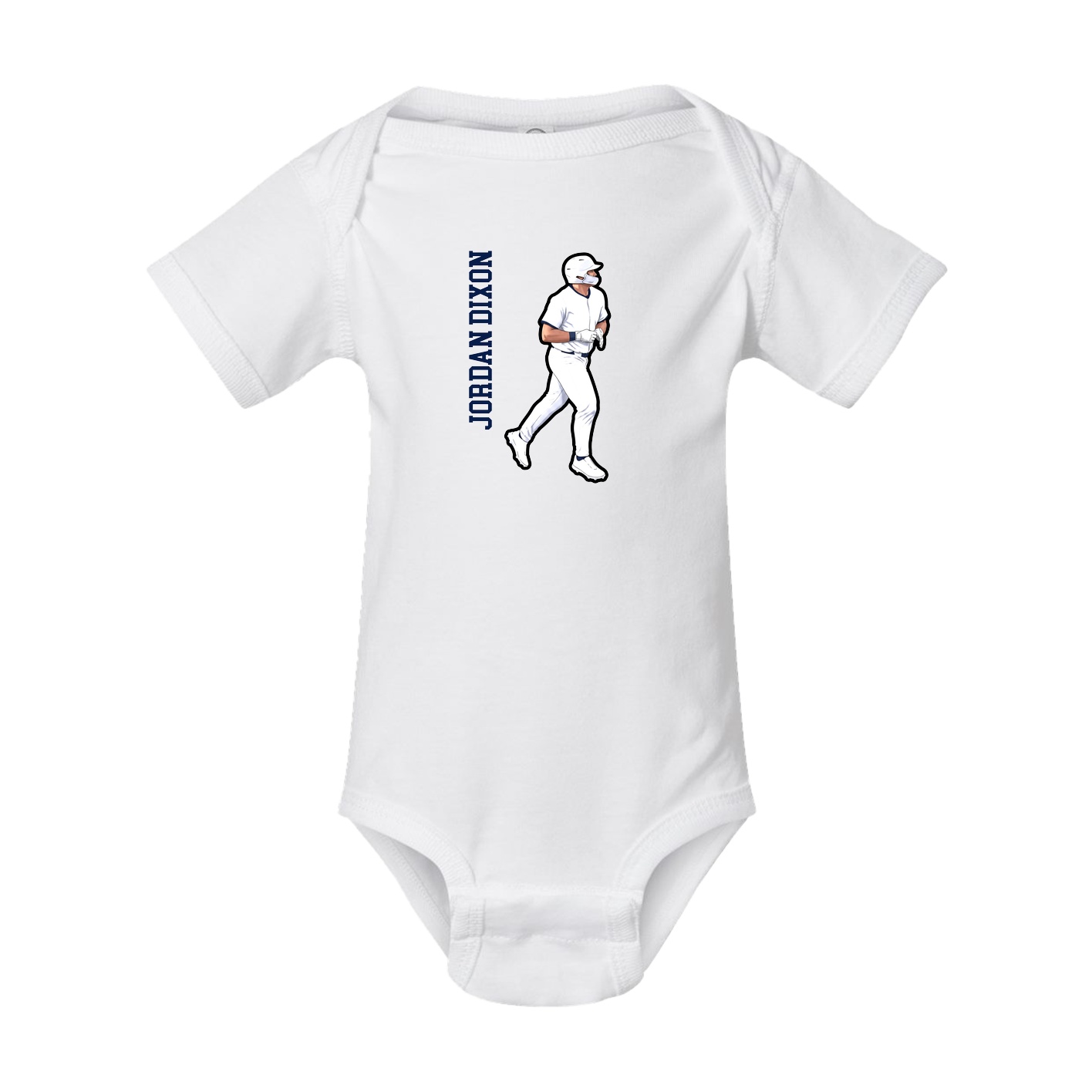 Baby Onesie — Name Vertical in White