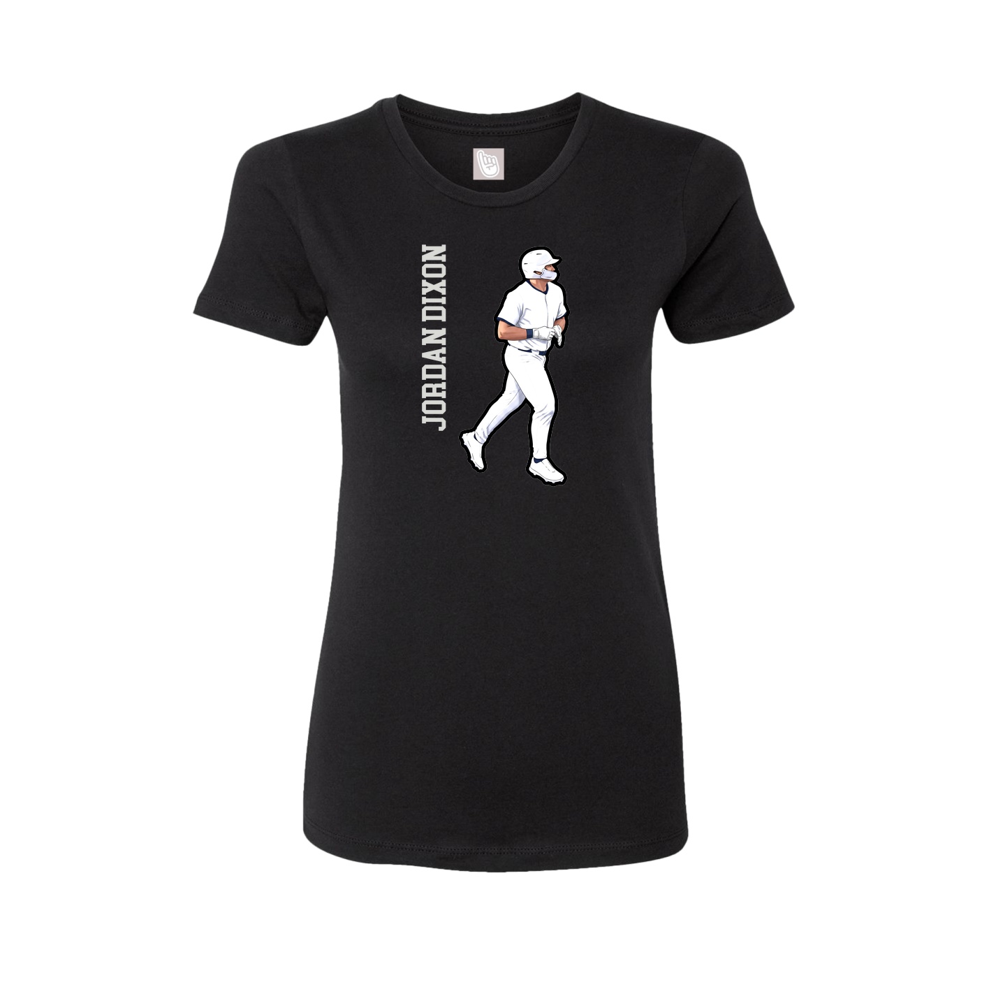 Fitted Women's Tee — Name Vertical in Black