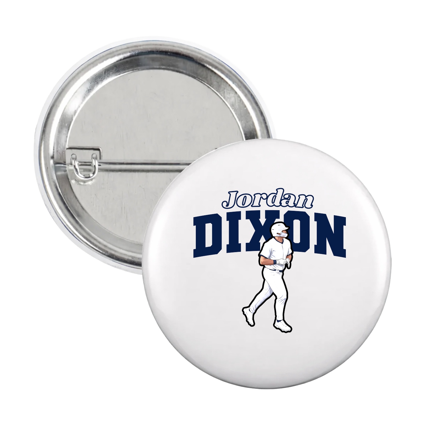 Game Day Button — Name Arch in White