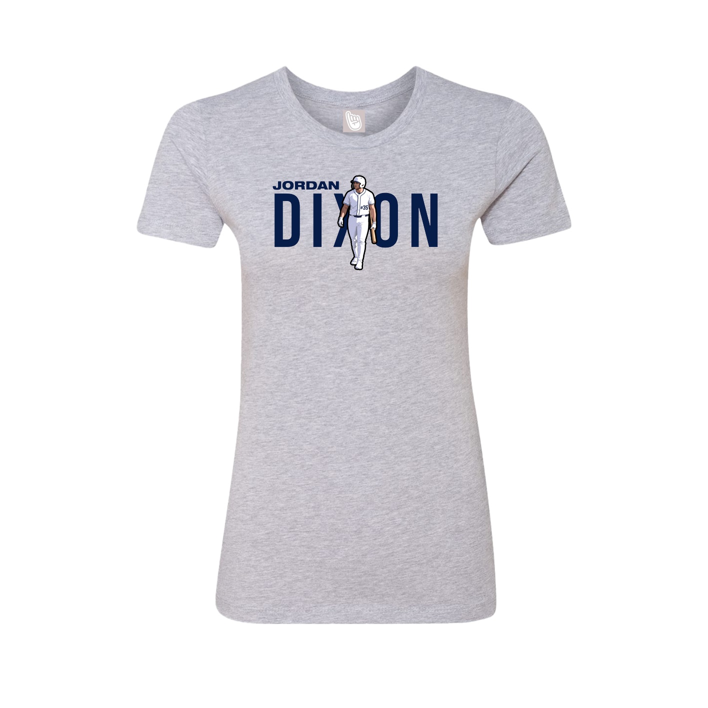 Fitted Women's Tee — Player Name in Grey