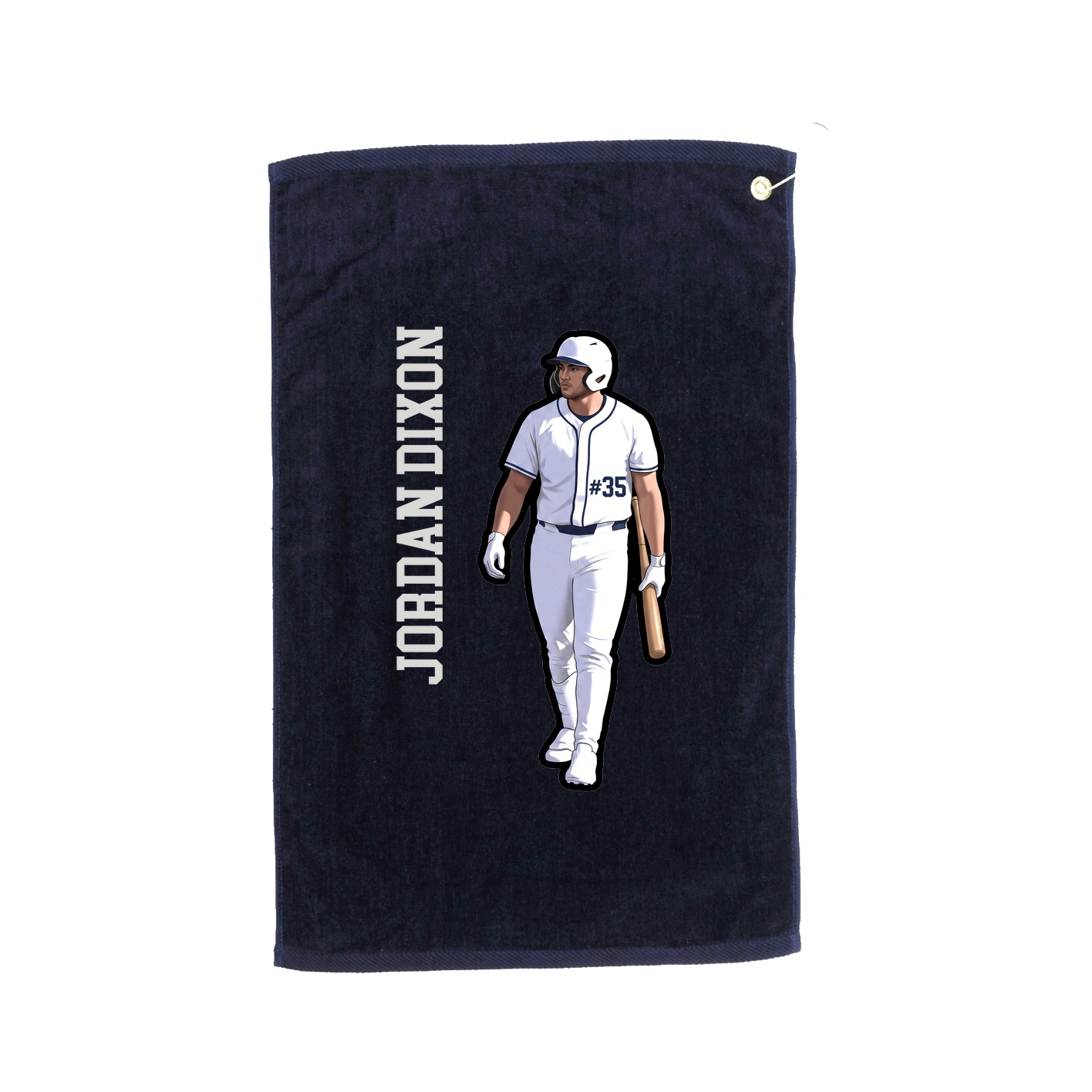 Golf Towel — Name Vertical in Navy