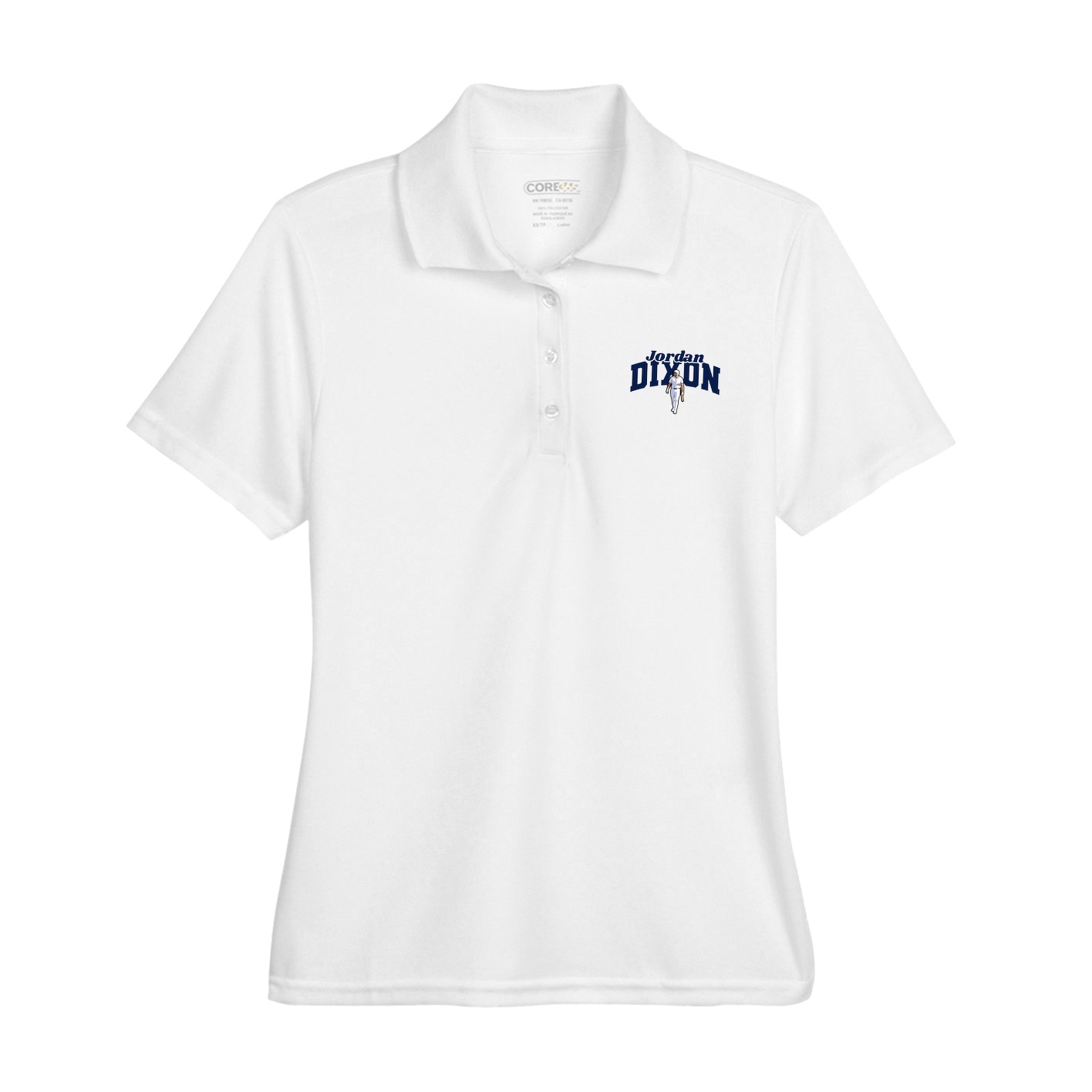 Womens Performance Polo — Signature Arch in White