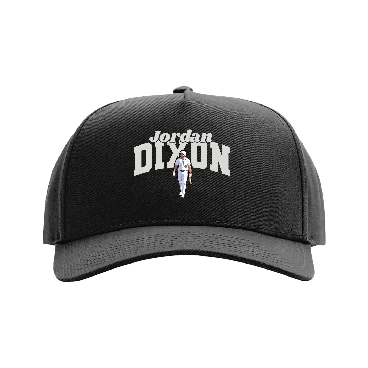 Full Fabric Five-Panel Champ Cap — Signature Arch in Black