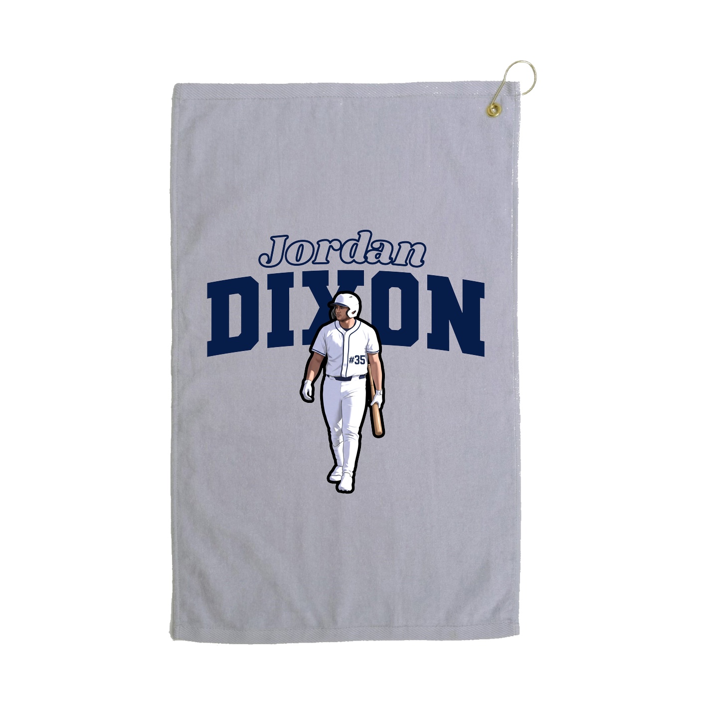 Golf Towel — Name Arch in Grey