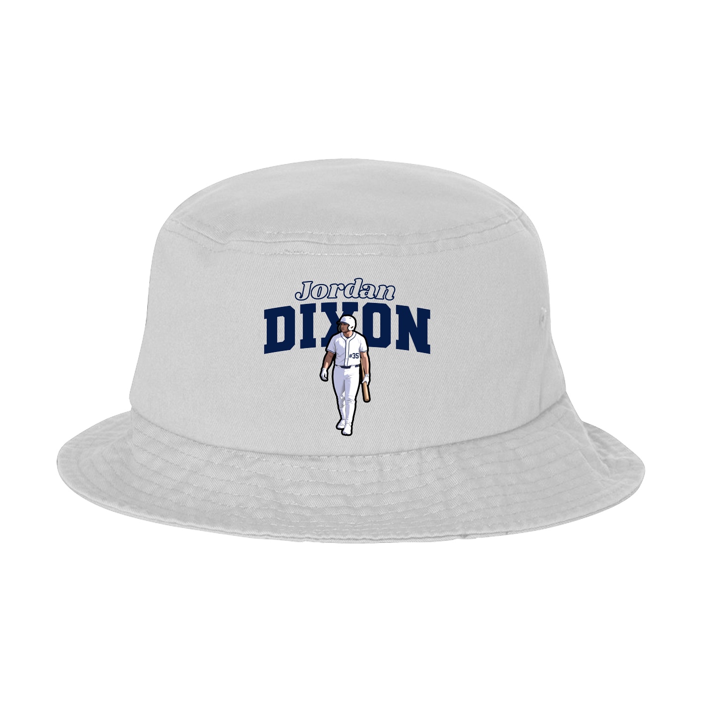Bucket Cap — Name Arch in White