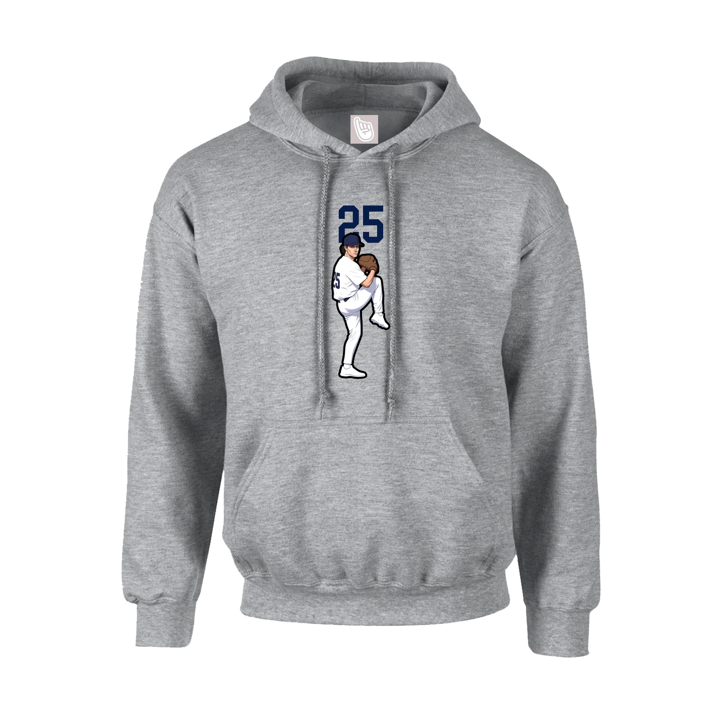 Youth Hoodie — Number Top in Grey