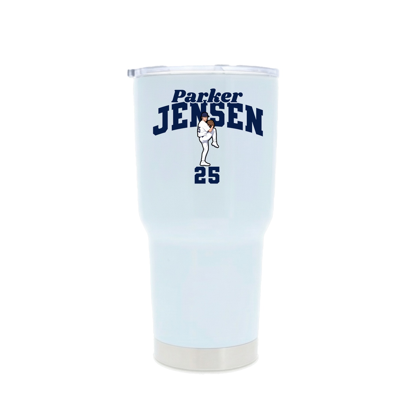 30oz Stainless Steel Tumbler — Signature Arch in White