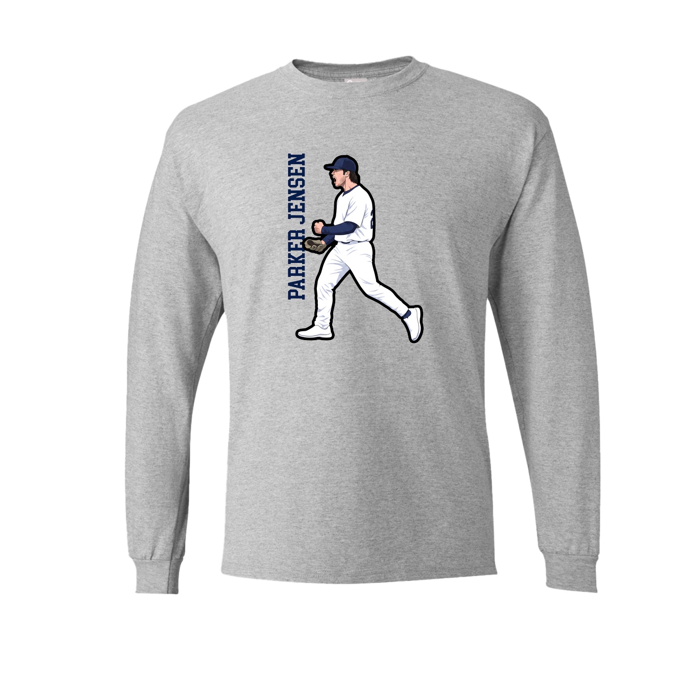 Long Sleeve Tee — Name Vertical in Grey