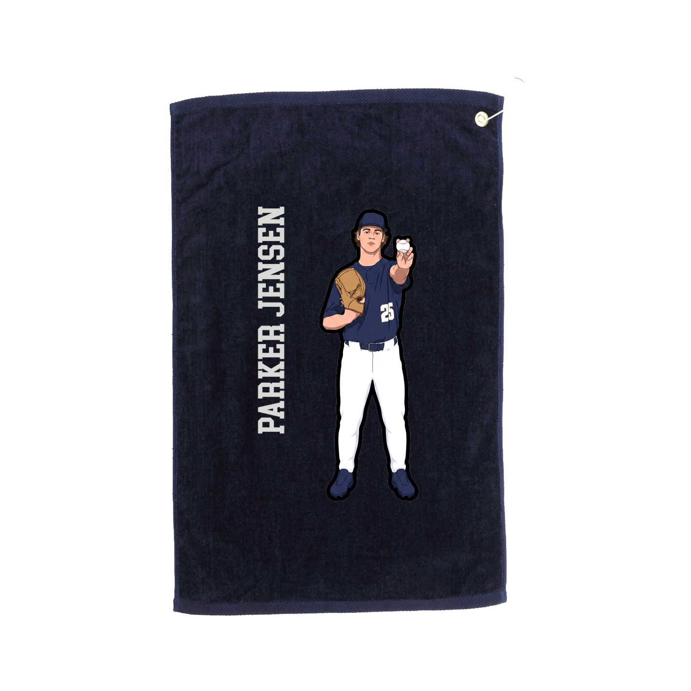 Golf Towel — Name Vertical in Navy