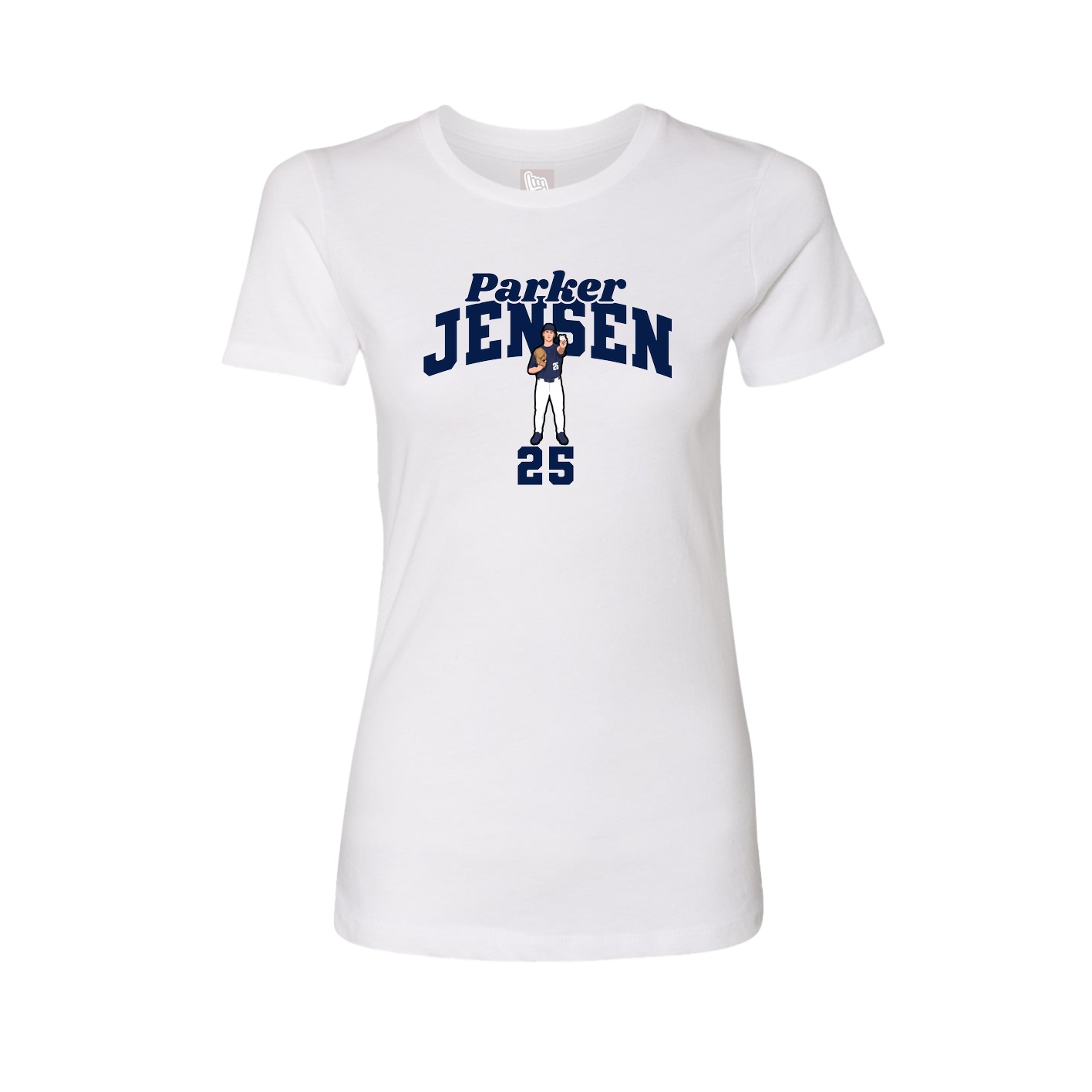 Fitted Women's Tee — Signature Arch in White