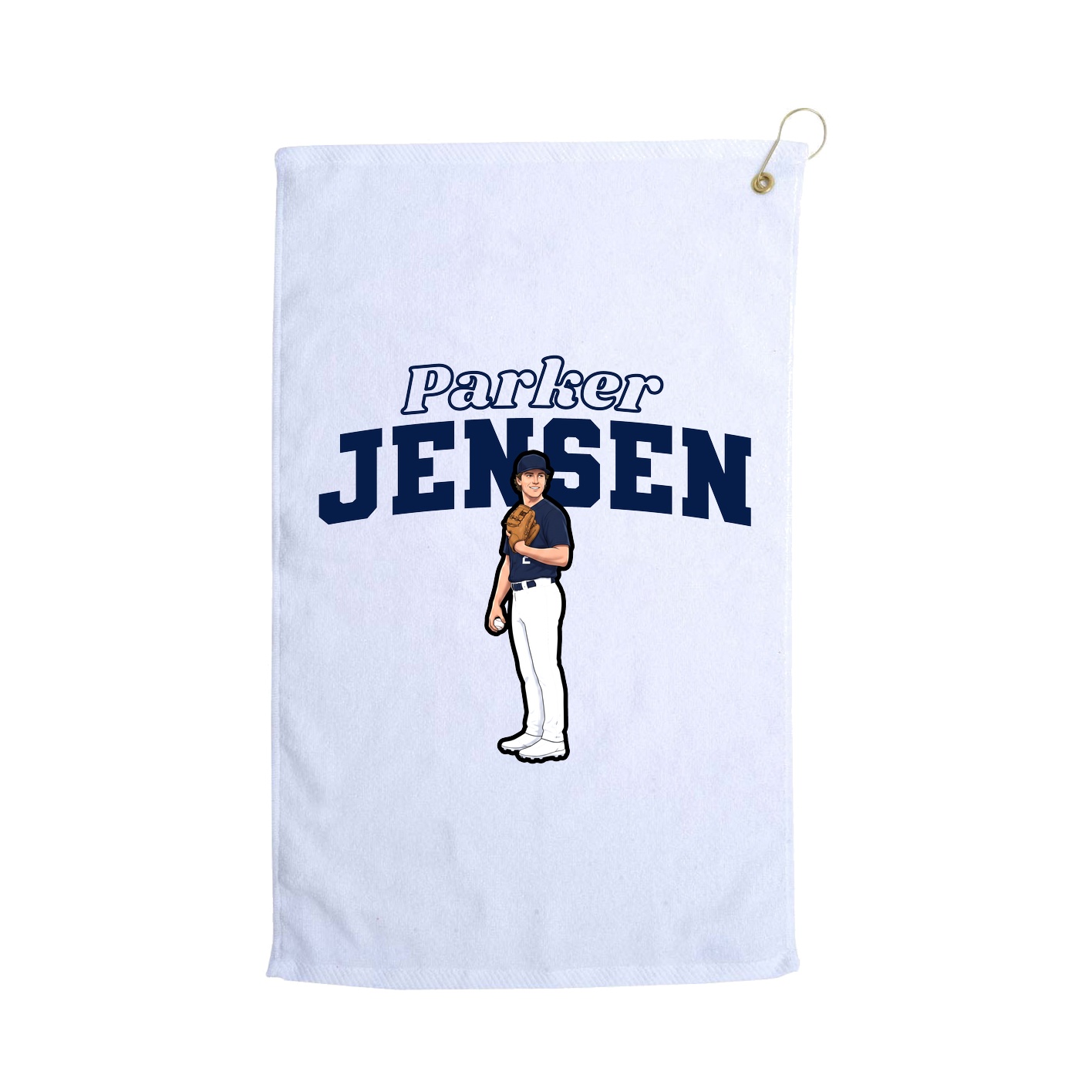 Golf Towel — Name Arch in White