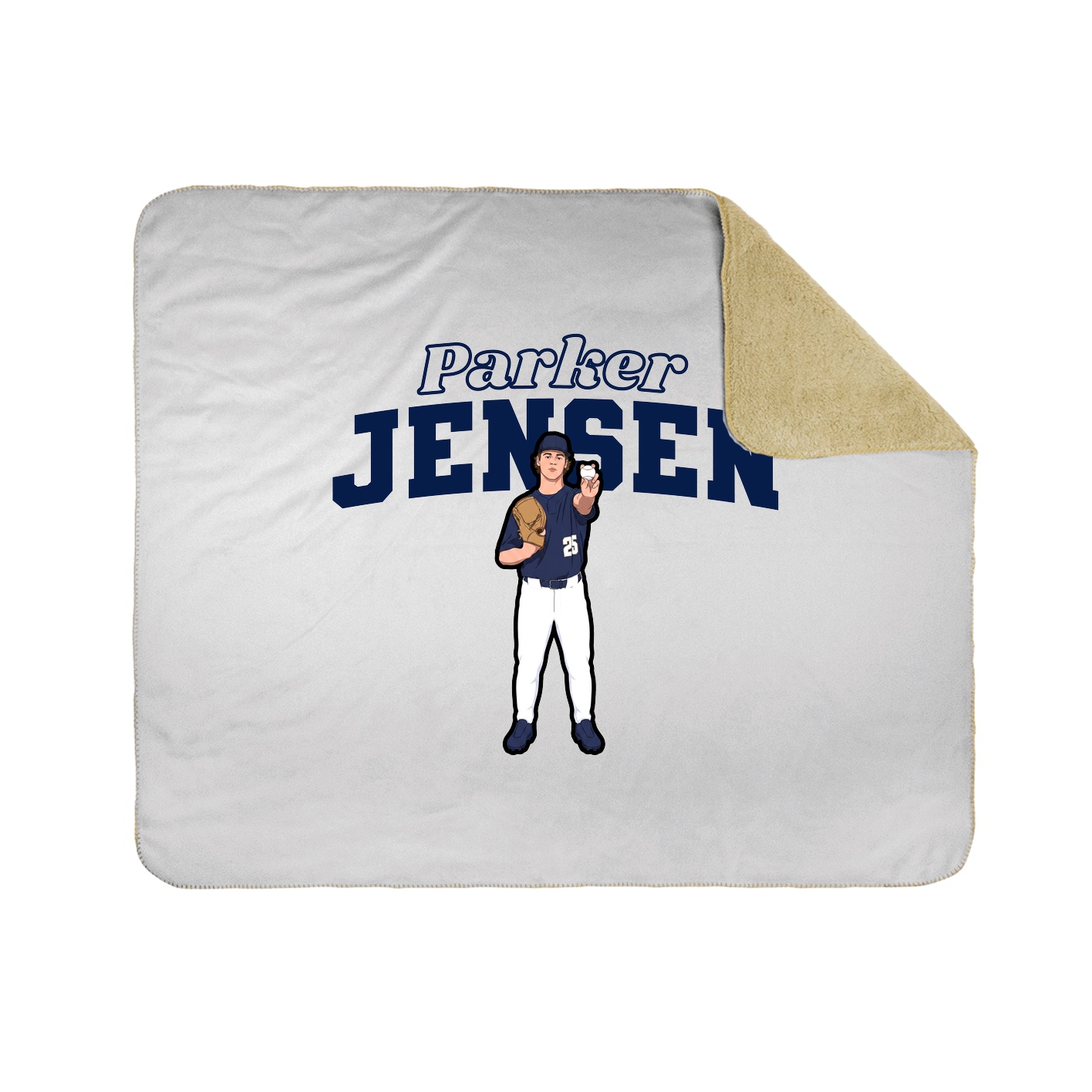 Throw Blanket — Name Arch in White