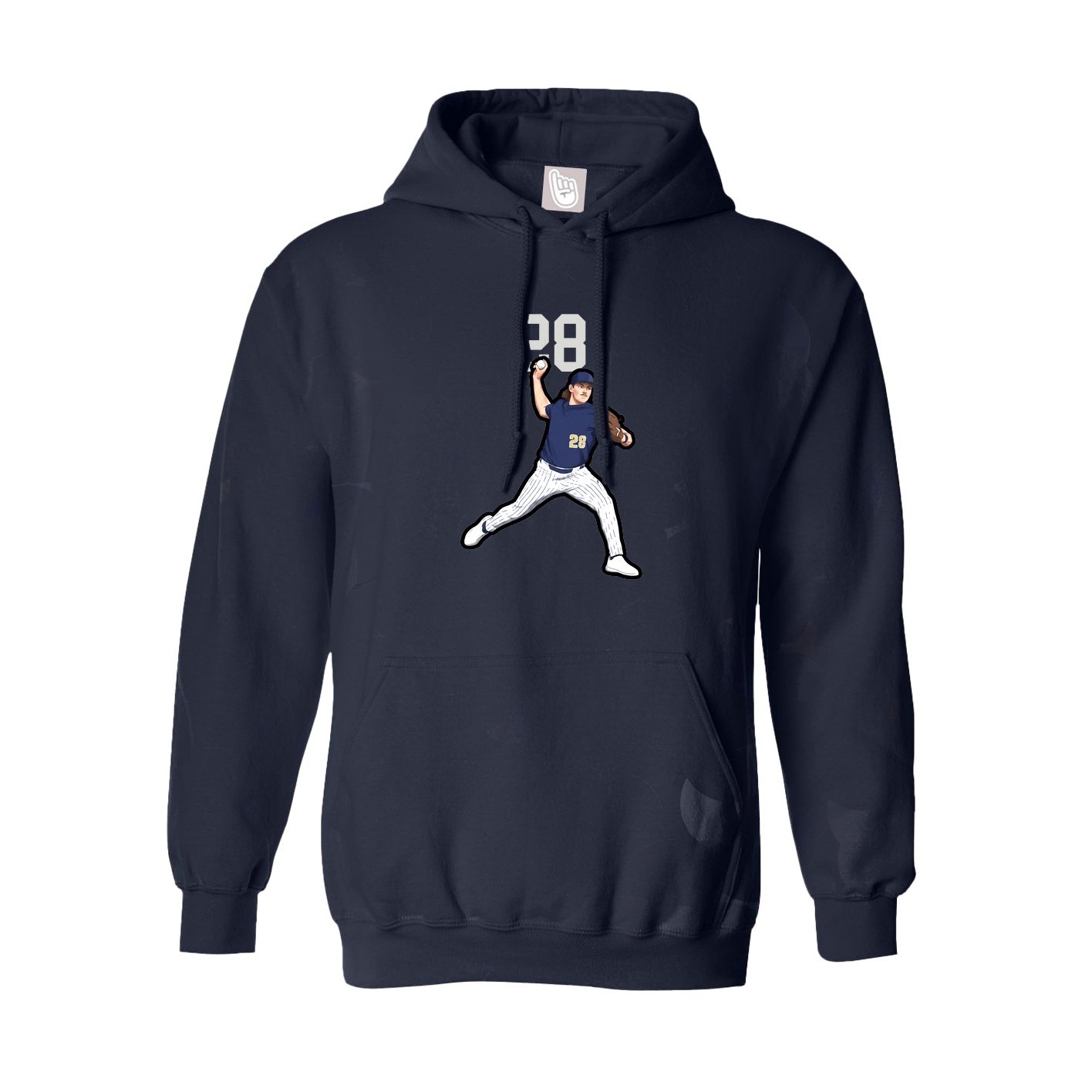 Youth Hoodie — Number Top in Navy