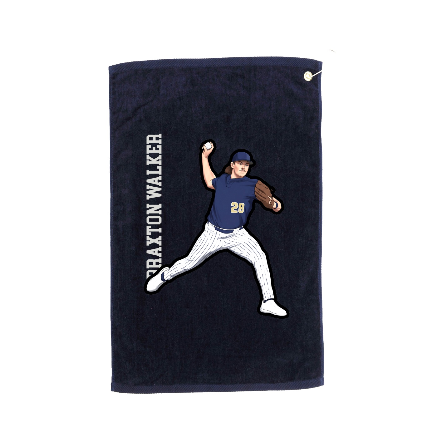 Golf Towel — Name Vertical in Navy