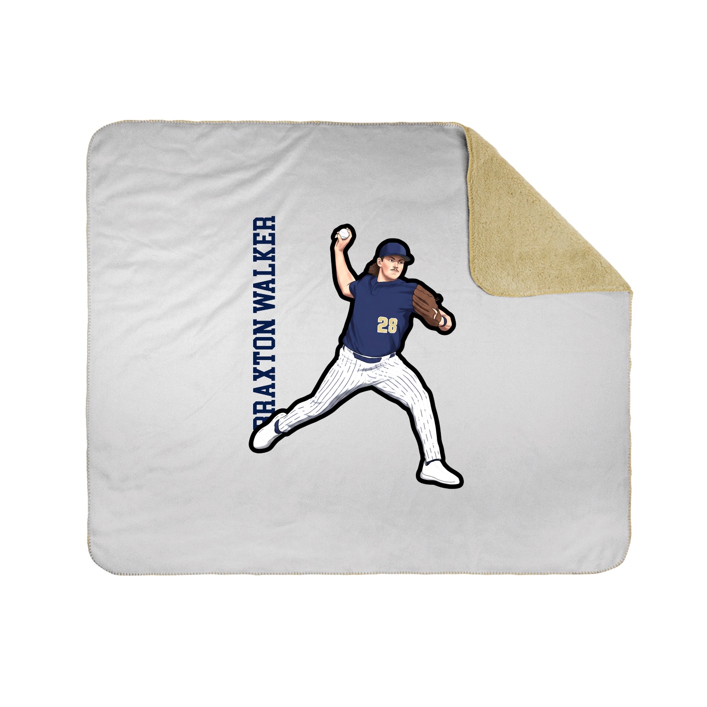 Throw Blanket — Name Vertical in White