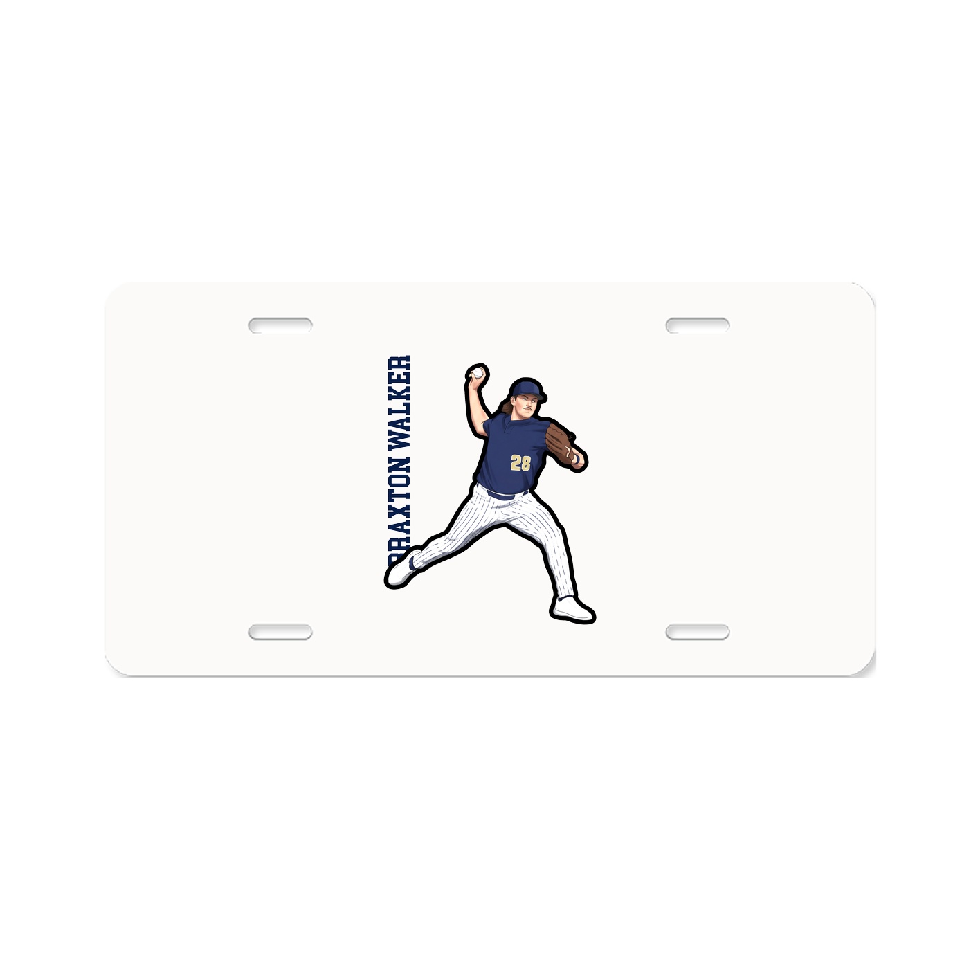 License Plate — Name Vertical in Classic
