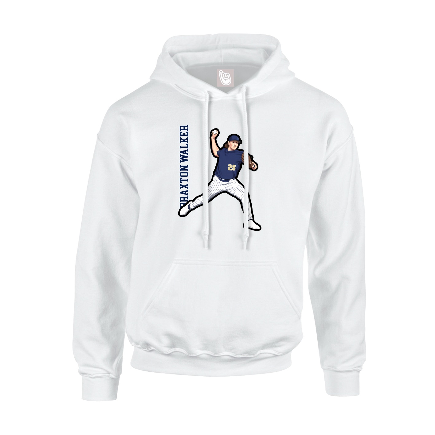 Hoodie — Name Vertical in White