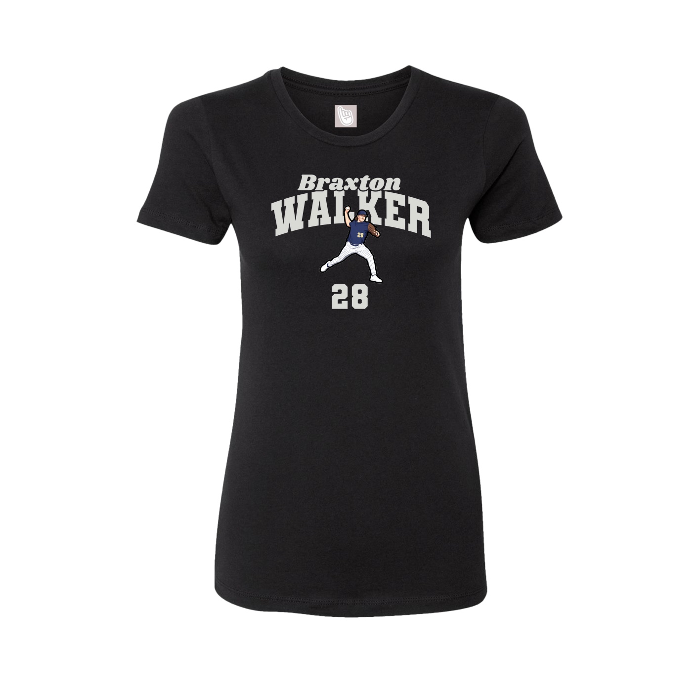 Fitted Women's Tee — Signature Arch in Black