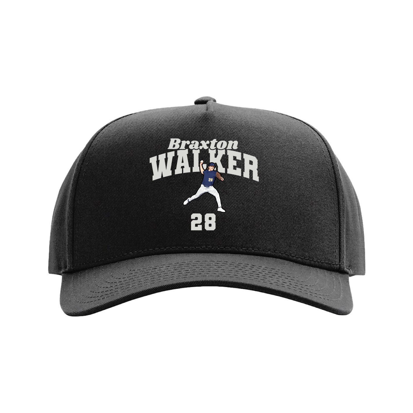 Full Fabric Five-Panel Champ Cap — Signature Arch in Black