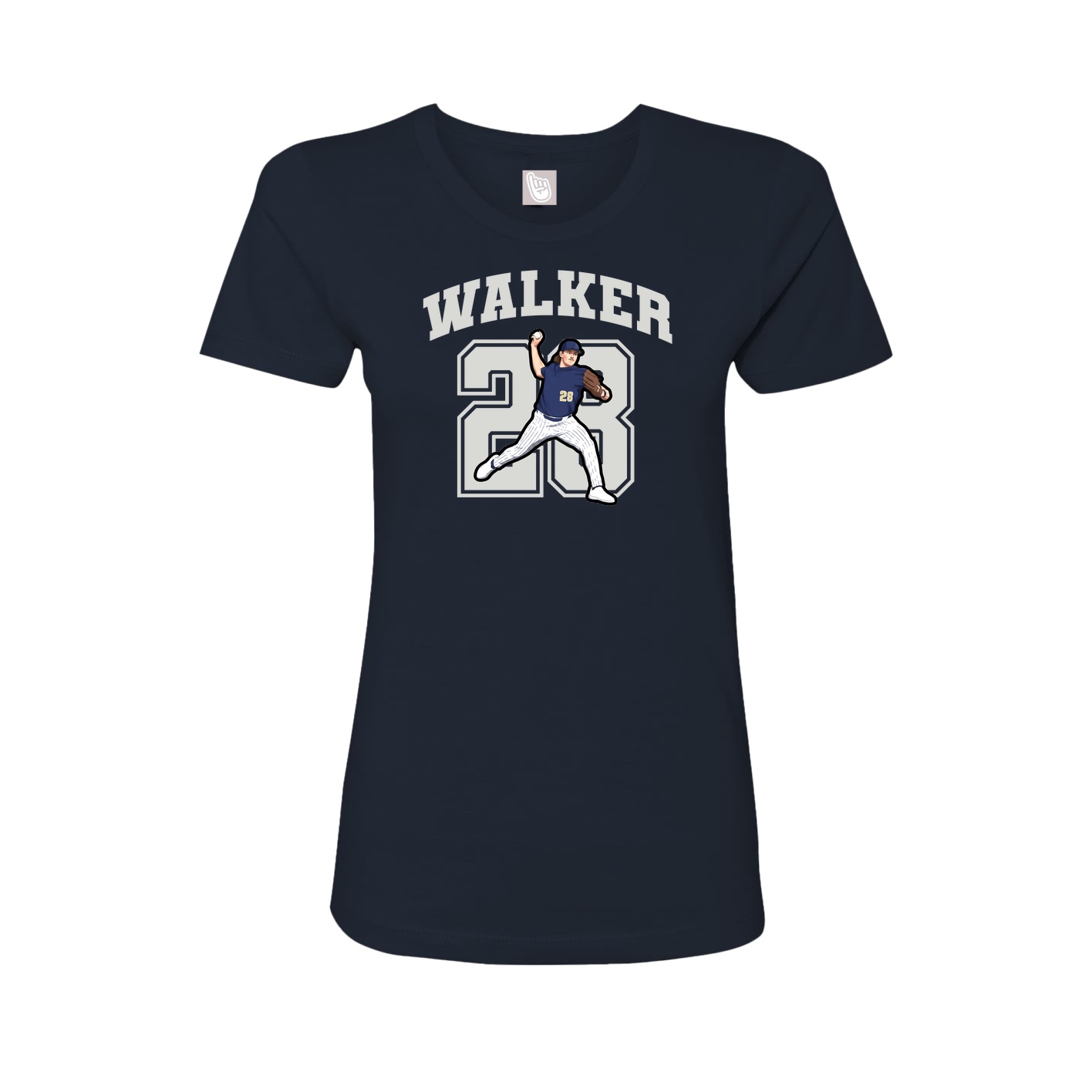 Fitted Women's Tee — Number in Navy